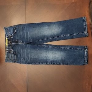 Boys Husky Lee jeans, dark denim, button and zip front